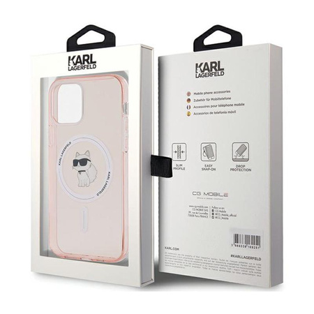 Karl Lagerfeld IML Choupette MagSafe - pouzdro pro iPhone 12 / iPhone 12 Pro (růžové)