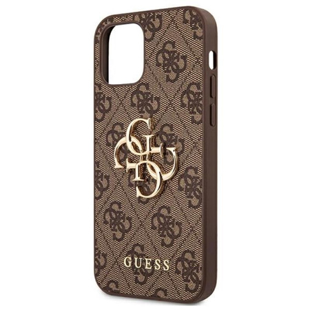 Guess 4G Big Metal Logo - Coque pour iPhone 12 mini (marron)