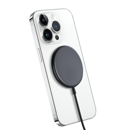 Crong MagSpot Wireless Charger - MagSafe 15W Aluminium Inductive Charger (Graphite)