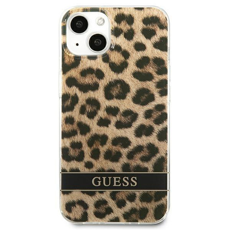 Guess Leopard Electro Stripe - iPhone 13 mini Tasche (Braun)