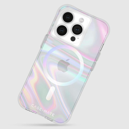 Case-Mate Soap Bubble MagSafe - Étui pour iPhone 15 Pro (Iridescent)