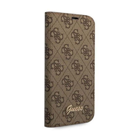 Guess 4G Metall Kamera Outline Booktype Case - iPhone 14 Plus Case (braun)