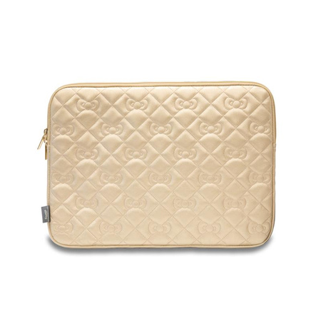 Hello Kitty Zip PU Quilted Bows Sleeve - pouzdro na notebook 13" / 14" (zlaté)