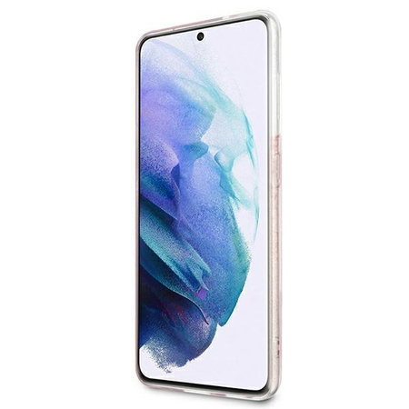 Guess 4G Glitter - pouzdro pro Samsung Galaxy S21 FE (růžové)