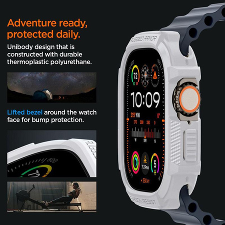 Spigen Rugged Armor - Obudowa do Apple Watch Ultra 1/2 49 mm (Biały)