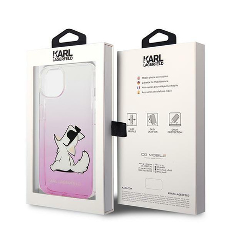 Karl Lagerfeld Leather Perforated Logo Case iPhone 14 Plus (Pink)