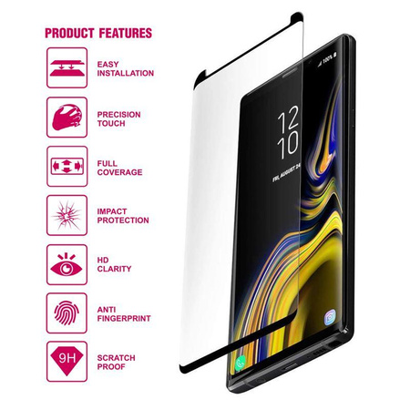 Crong Edge Glass 4D Full Glue - Teljes képernyő edzett üveg Huawei P20-hoz