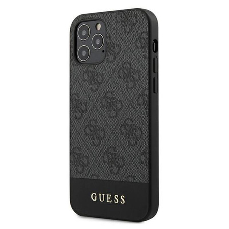 Guess 4G Bottom Stripe Collection - Etui iPhone 12 Pro Max (szary)