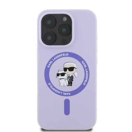 Karl Lagerfeld Silicone Karl & Choupette Ring MagSafe - iPhone 16 Pro Case (purple)