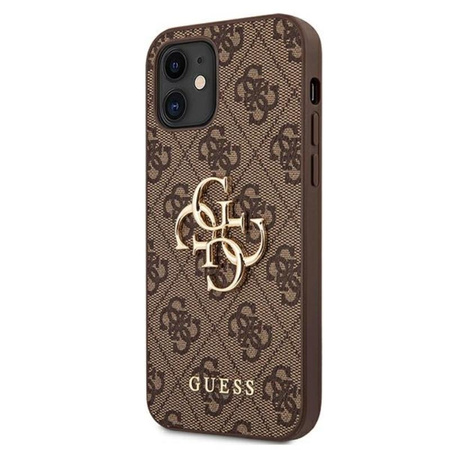 Guess 4G Big Metal Logo - Coque pour iPhone 12 mini (marron)