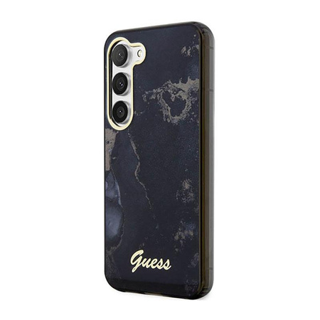 Guess Golden Marble Collection - pouzdro pro Samsung Galaxy S23+ (černé)