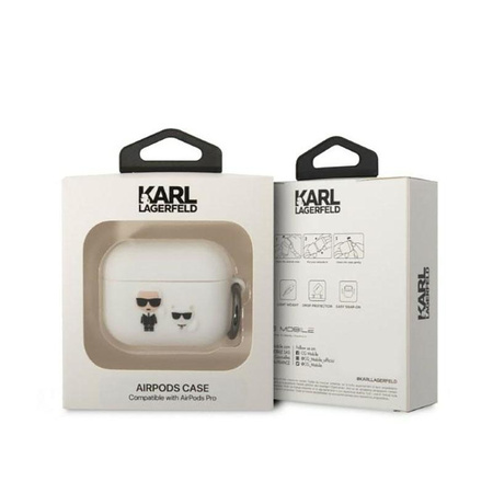 Karl Lagerfeld Silicone Karl & Choupette - pouzdro pro AirPods Pro (bílé)