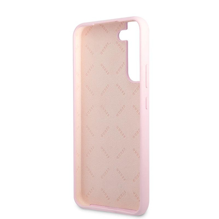 Guess Silicone Script Metal Logo - Etui Samsung Galaxy S22 (lawenda)