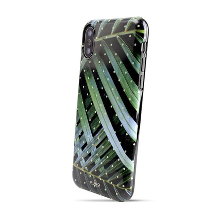 PURO Glam Tropical Leaves - pouzdro pro iPhone Xs / X (Brilliant Leaves)