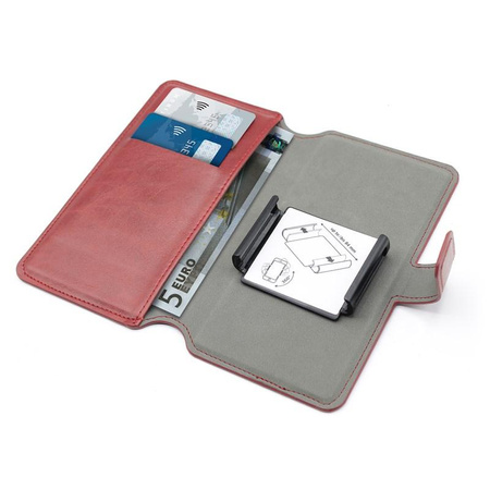 PURO Universal Wallet 360° - Universelles Dreh-Etui mit Kartenfächern, Größe XL (rot)