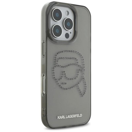 Karl Lagerfeld IML Rhinestones Karl Head - Hülle für iPhone 16 Pro (schwarz)
