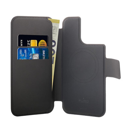 PURO Folio MagSafe tok - iPhone 14 Pro / 13 Pro tok (fekete)