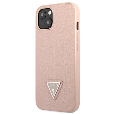 Guess Saffiano Triangle Logo Case - iPhone 13 Case (pink)