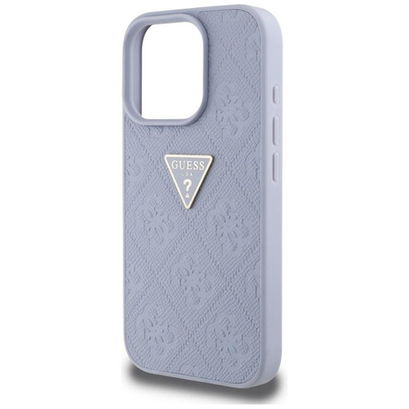Guess Hot Stamp 4G Pattern Triangle Metal Logo - Coque pour iPhone 16 Pro Max (violet)
