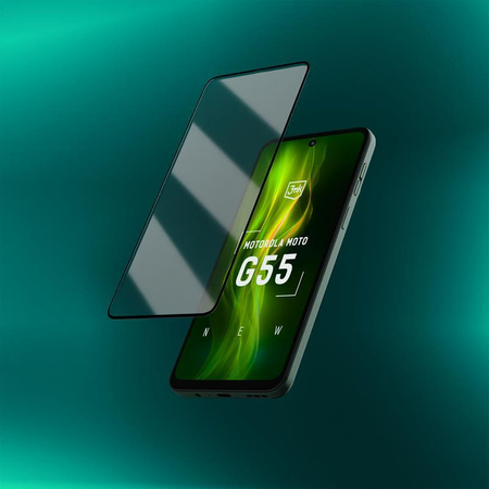 3mk HardGlass Max Lite - Gehärtetes Glas für Motorola Moto G55 5G (Schwarz)