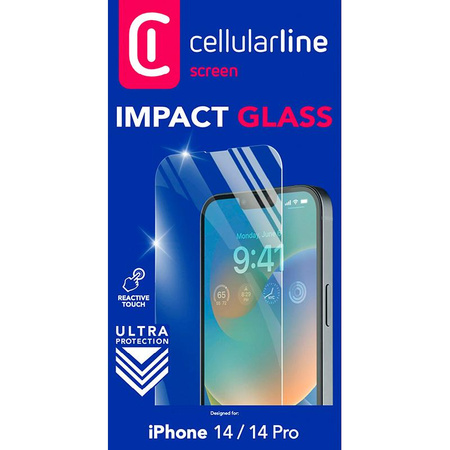 Cellularline Impact Glass - Tvrzené ochranné sklo pro iPhone 14 / iPhone 14 Pro