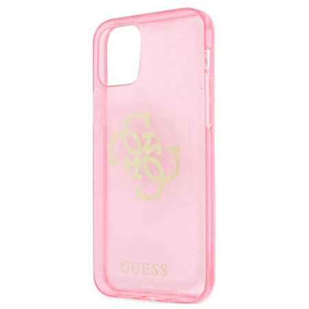 Coque Guess Glitter 4G Big Logo - iPhone 12 / iPhone 12 Pro Case (rose)