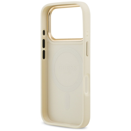 Guess Grained Strass Logo MagSafe - Hülle iPhone 17 Pro (beige)