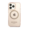Guess Gold Outline Transluzent MagSafe - iPhone 13 Pro Max Tasche (rosa)