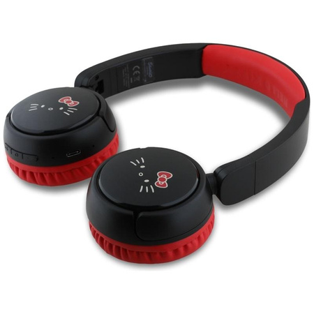 Hello Kitty Face Logo - Bezprzewodowe słuchawki nauszne Bluetooth V5.3 (czerwony)