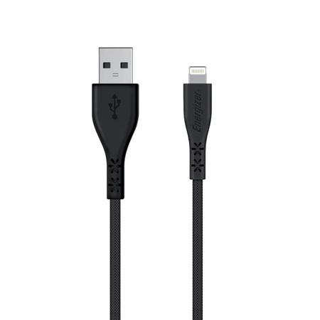 Energizer HardCase - USB-A to Lightning connection cable MFi certified 1.2m (Black) lifetime warranty