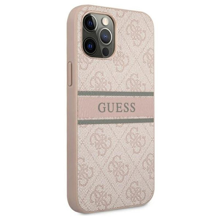 Guess 4G Printed Stripe - pouzdro pro iPhone 12 Pro Max (růžové)