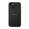 Guess Saffiano Metal Logo Stripes - Case for iPhone 14 Plus (Black)