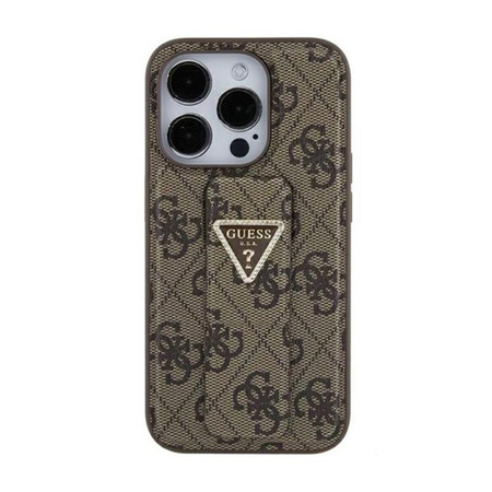 Guess Grip Stand 4G Triangle Strass Logo - iPhone 15 Case (brown)