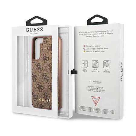 Guess 4G Metal Logo - Etui Samsung Galaxy S23+ (brązowy)