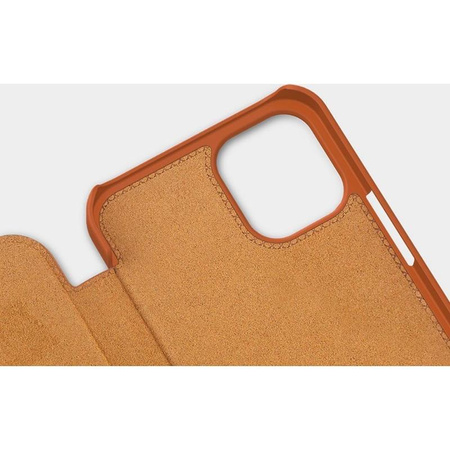 Kožené pouzdro Nillkin Qin - Pouzdro pro Apple iPhone 12 Mini (červené)