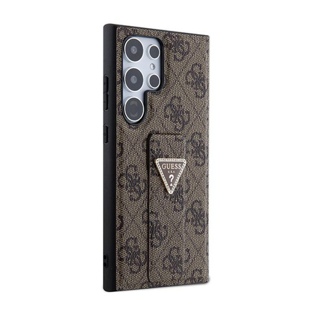 Guess Grip Stand 4G Triangle Strass Logo - Samsung Galaxy S24 Ultra Case (brown)