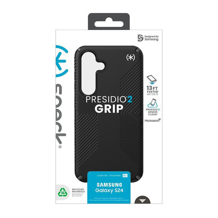 Speck Presidio2 Grip - Étui Samsung Galaxy S24 (noir/gris ardoise/blanc)