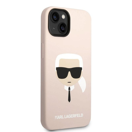 Karl Lagerfeld Silicone Ikonik Karl's Head MagSafe - pouzdro pro iPhone 14 Plus (růžové)