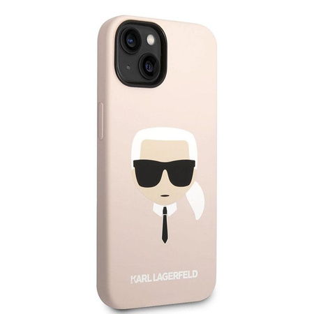 Karl Lagerfeld Silikonové pouzdro MagSafe Iconic Karl`s Head - iPhone 14 (růžové)