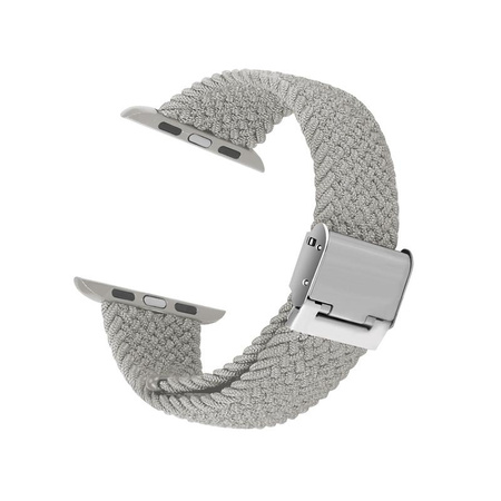 Crong Wave Band - Pletený řemínek pro Apple Watch 38/40/41/42 mm (světle šedý)