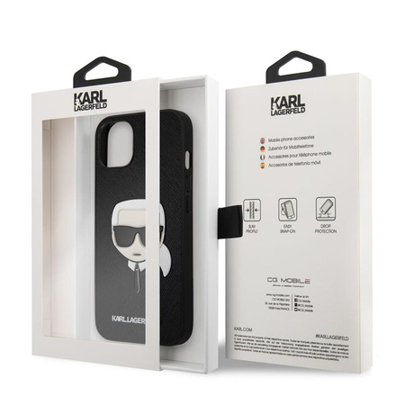 Karl Lagerfeld Saffiano Ikonik Karl`s Head - iPhone 13 Mini Case (black)