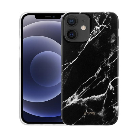 Crong Marble Case - pouzdro pro iPhone 12 Mini (černé)