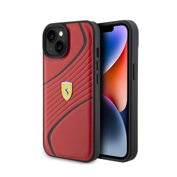 Ferrari Twist Metal Logo - Coque iPhone 15 (rouge)