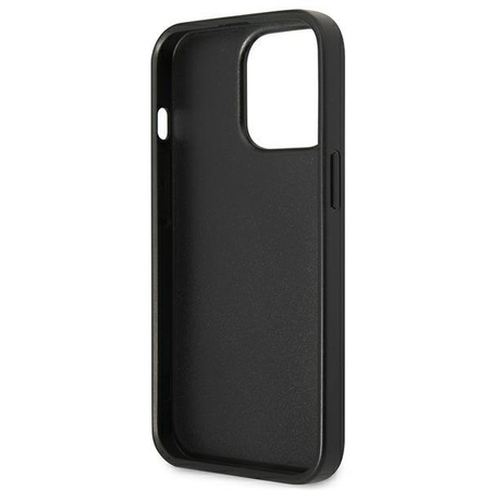 Guess Saffiano Double Card Triangle - Etui iPhone 13 Pro Max (czarny)