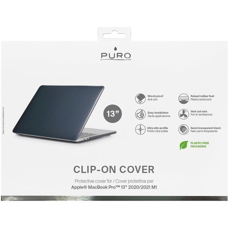 PURO Clip On - Housse pour Macbook Pro 13" (M2 2022 / M1 2021 / 2020) (noir)