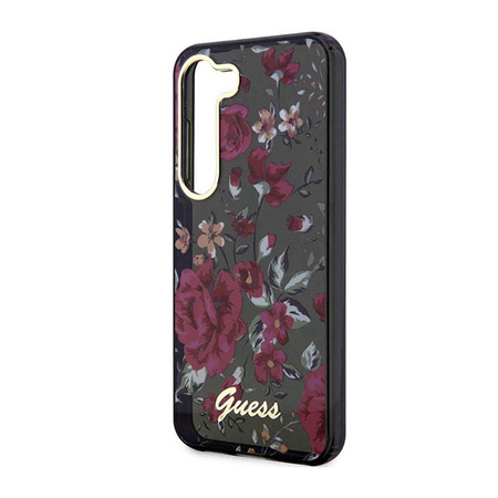 Guess Flower Collection - pouzdro pro Samsung Galaxy S23 (khaki)