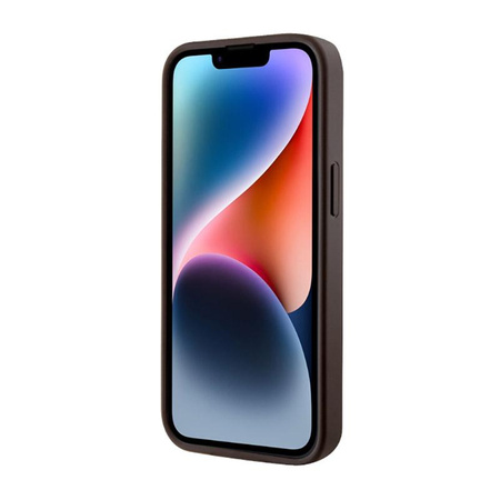 Guess GCube Stripes MagSafe - pouzdro pro iPhone 14 (hnědé)