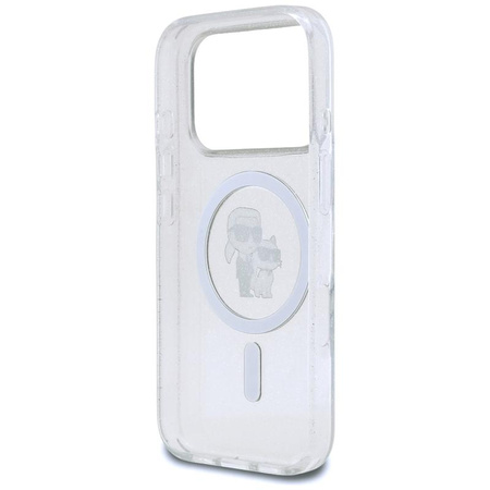 Karl Lagerfeld IML Karl Choupette Glitter MagSafe - Pouzdro pro iPhone 17 Pro Max (průhledné)
