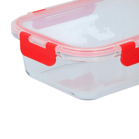 Alpina - Glass food container with lid lunchbox 21x16x6 cm 1 L