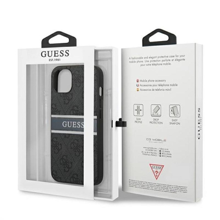 Guess 4G Printed Stripe - étui pour iPhone 13 mini (gris)